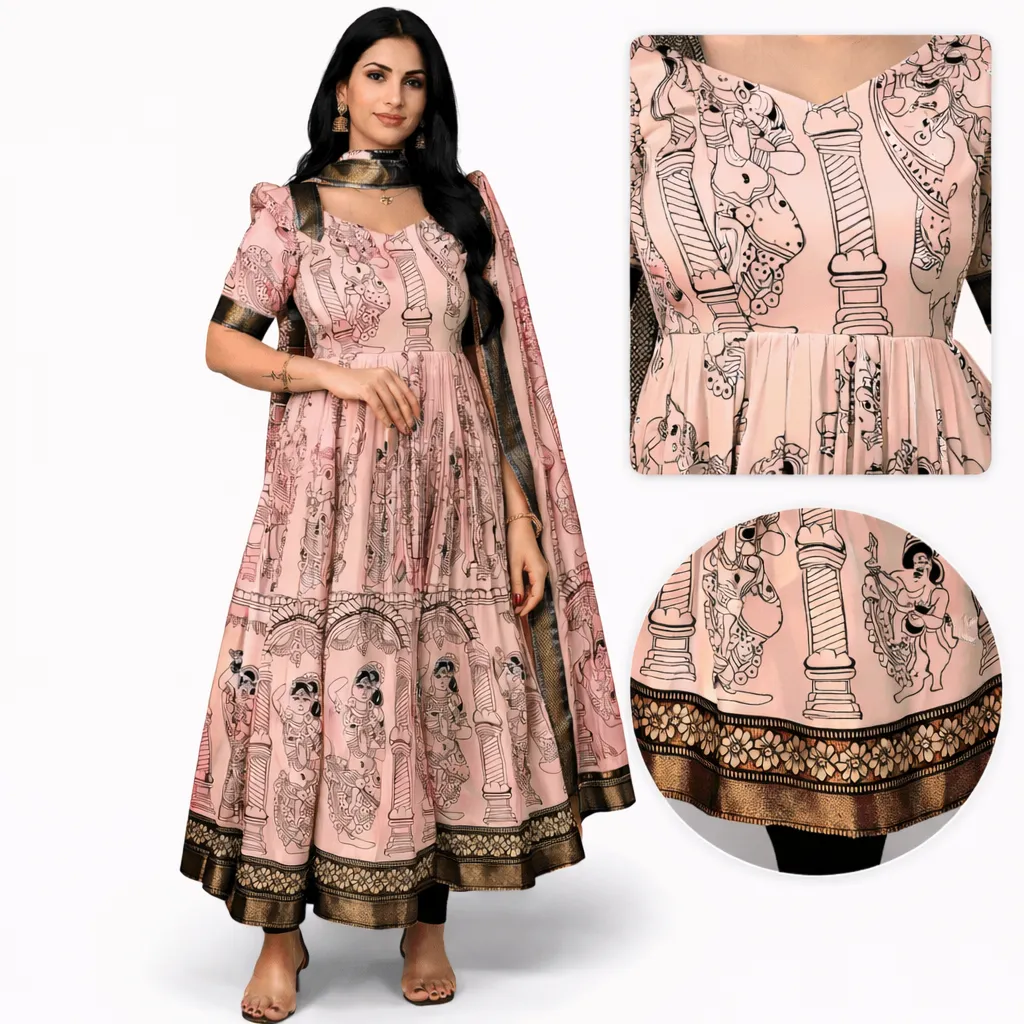 Designer Cherry Pink top Boutique Collection Front hand stitched work 